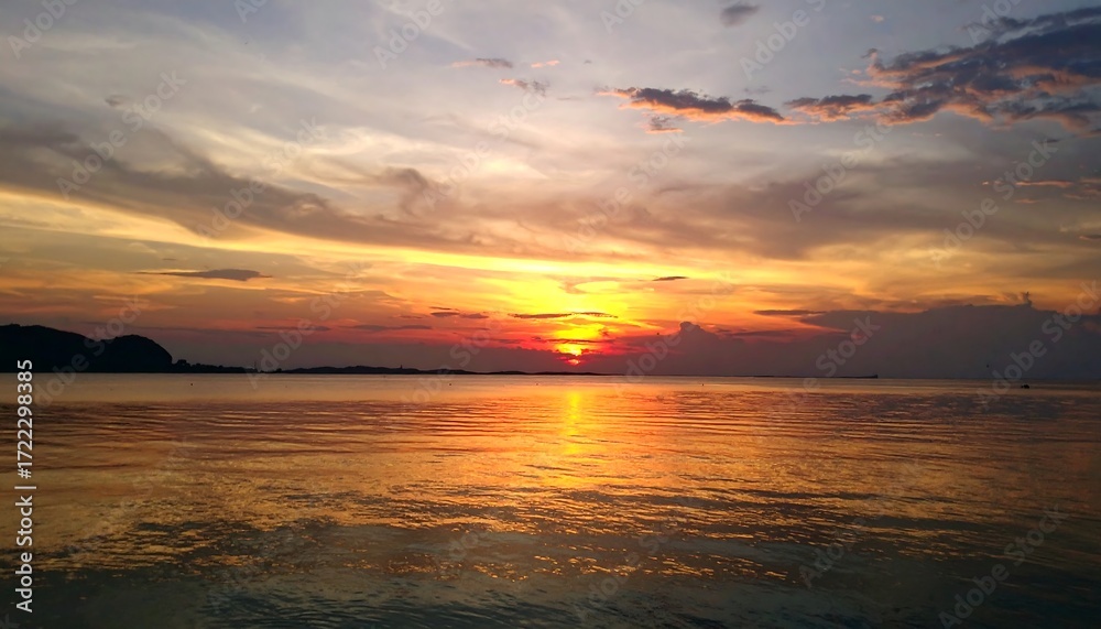 Fototapeta premium Sunset over the Ocean.