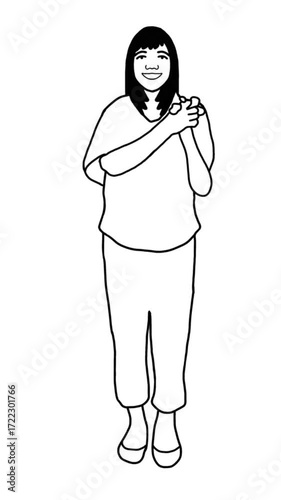 Woman Demonstrating BISINDO Sign Language Greeting