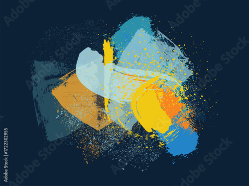 Hand drawn illustration Oil on canvas. colorful paint brush stroke painting, Abstract art vector illustration. Brushstrokes of paint. modern Art. Prints, wallpapers, posters.eps10