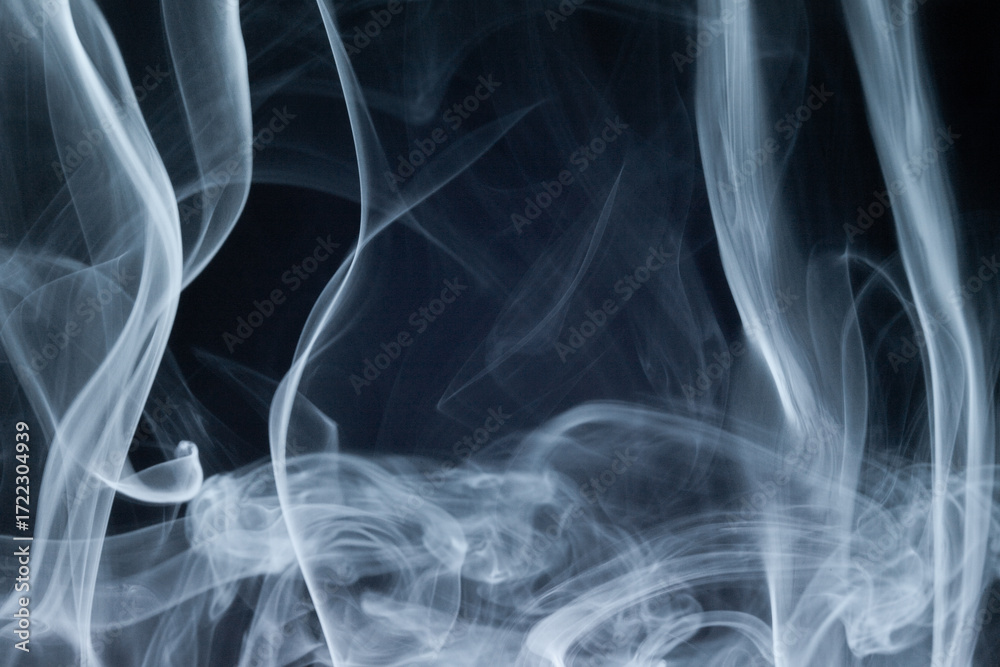 Obraz premium Wisps of smoke swirling in a dark background create a mystical atmosphere
