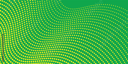 Dots halftone yellow green color pattern gradient texture background. modern Pattern of dots, particles, molecules, fragments modern