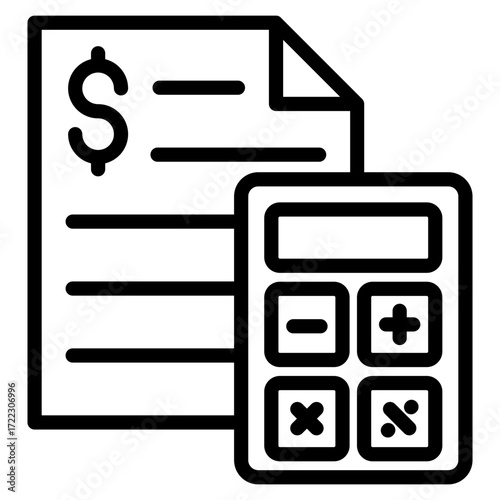 Tax Calculator Icon Element For Design