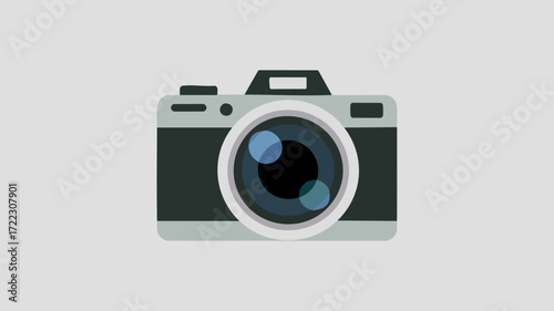 A simple illustration of a DSLR camera.