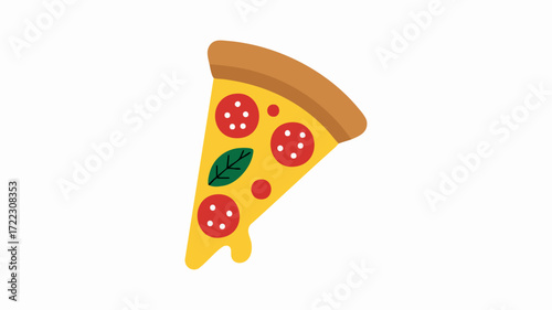 A slice of pepperoni pizza with melted cheese.