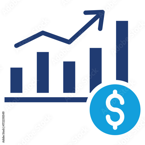 Financial Growth Icon Element For Design
