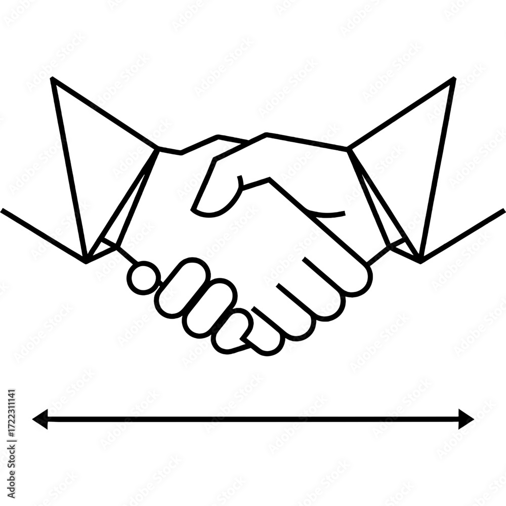 Fototapeta premium Social Distancing Handshake A New Normal