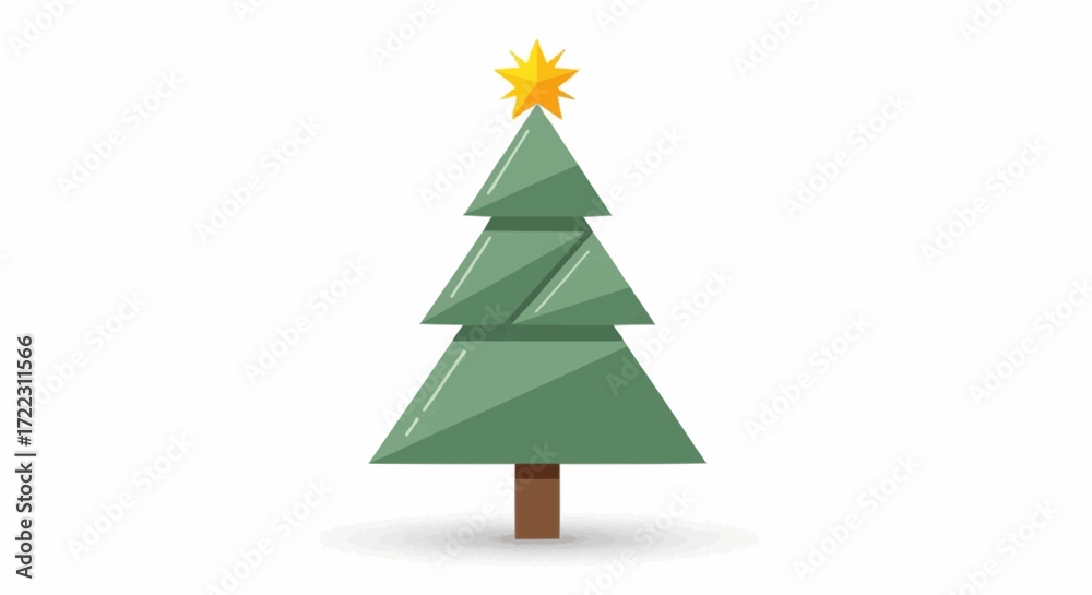 Obraz premium Christmas icon vector 2025 christmas tree vector illustration with star for holiday season christmas tree clip art and christmas card design