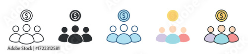 Crowdfunding Icon Set Multiple Style Collection
