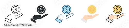 Earnings Icon Set Multiple Style Collection