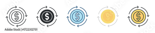 Exchange Rate Icon Set Multiple Style Collection