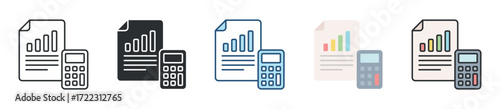 Accounting Icon Set Multiple Style Collection