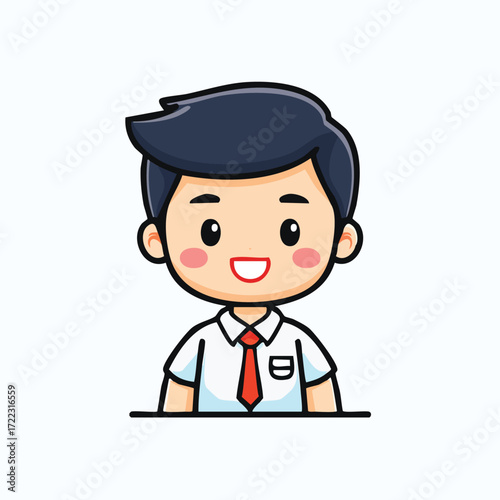 Funny cartoon doctors and policemen characters vector illustration set