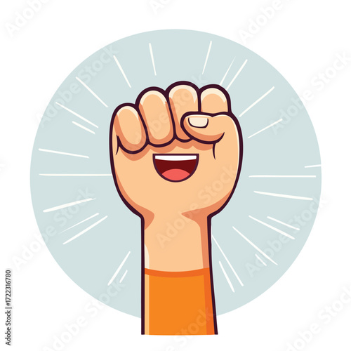 Fist Punching Through Wall Vector Illustration Cartoon Icon