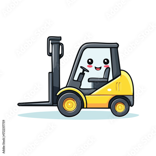 A warehouse worker operates a forklift truck to move a pallet of goods