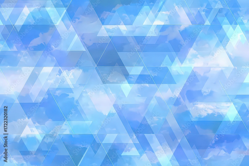 Fototapeta premium Abstract Light Blue Triangle Pattern Background