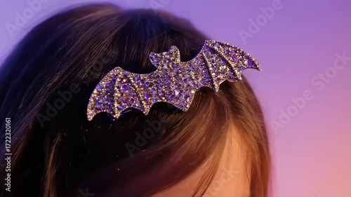 Bat hair clip closeup