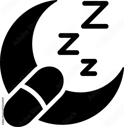 Melatonin Pill Glyph Icon