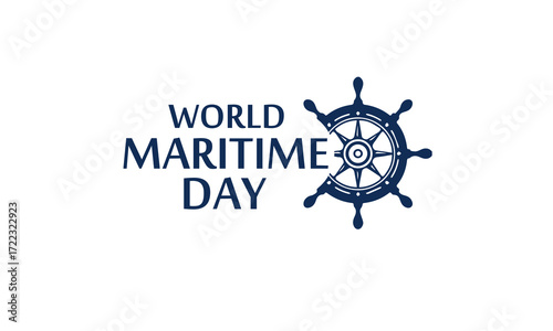 Vector Illustration of world maritime day. Symbol of Wheel. Abstract design and Background