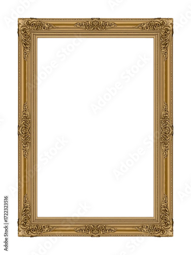 Ornate antique golden frame with a blank space for your design