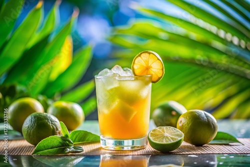 Refreshing Kalamansi Juice: Minimalist Summer Drink Photography