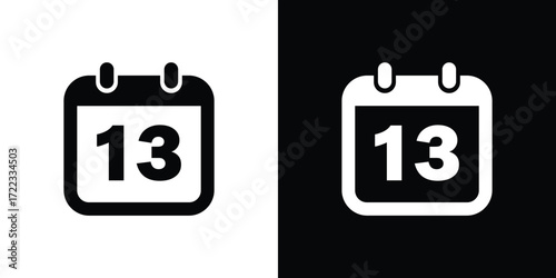 Simple calendar icon showing the thirteenth day of the month