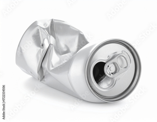 Crushed Soda Can A Depiction of Waste and Recycling, Environmental Awareness