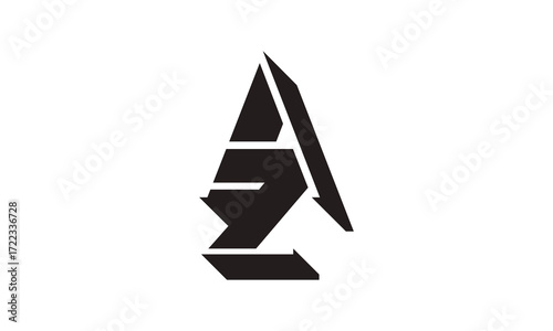 AZ 3d monogram logo design.