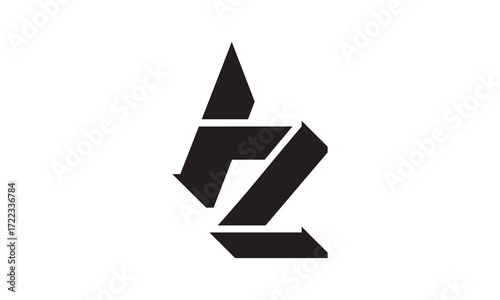 AZ 3d monogram logo design.
