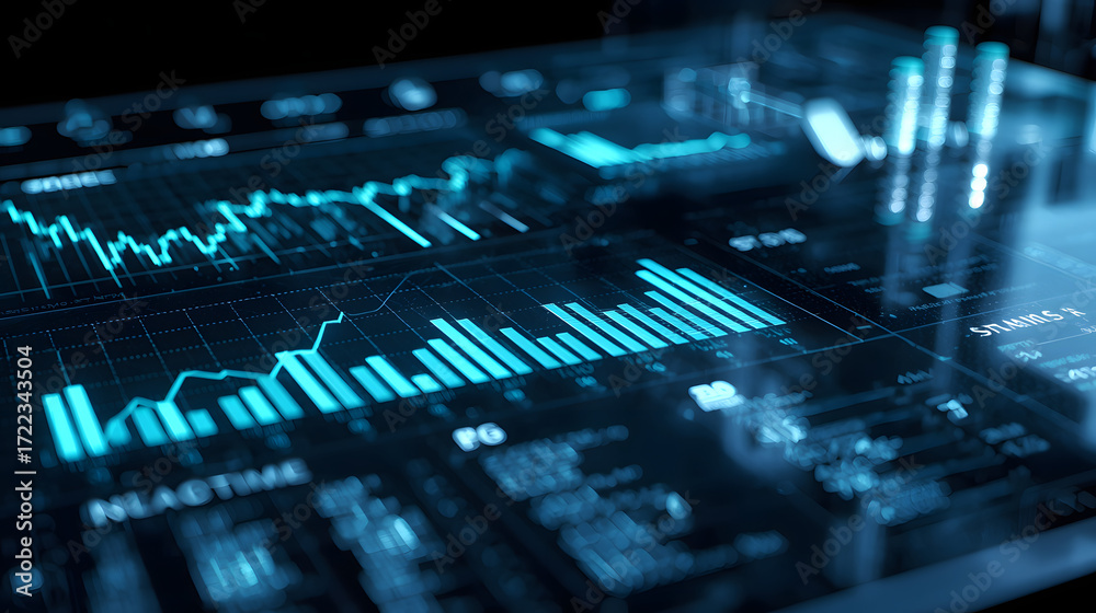 Fototapeta premium Digital Finance Dashboard Visualization
