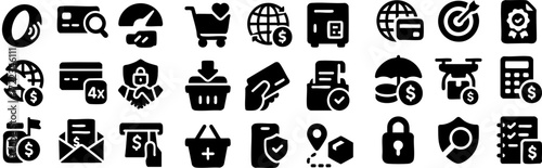 Ecommerce and Online Shopping Icons Set.