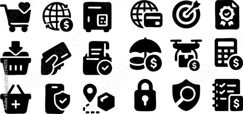 Ecommerce and Online Shopping Icons.
