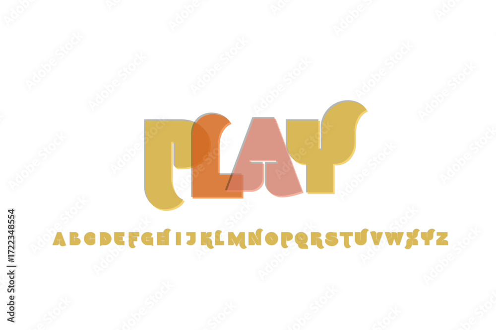 Fototapeta premium Playful lowercase alphabet letters in warm earthy tones