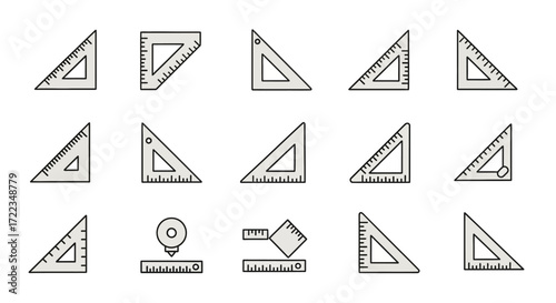 Simple line art icons depicting various ice cream cones, scoops, and desserts, including one location pin.