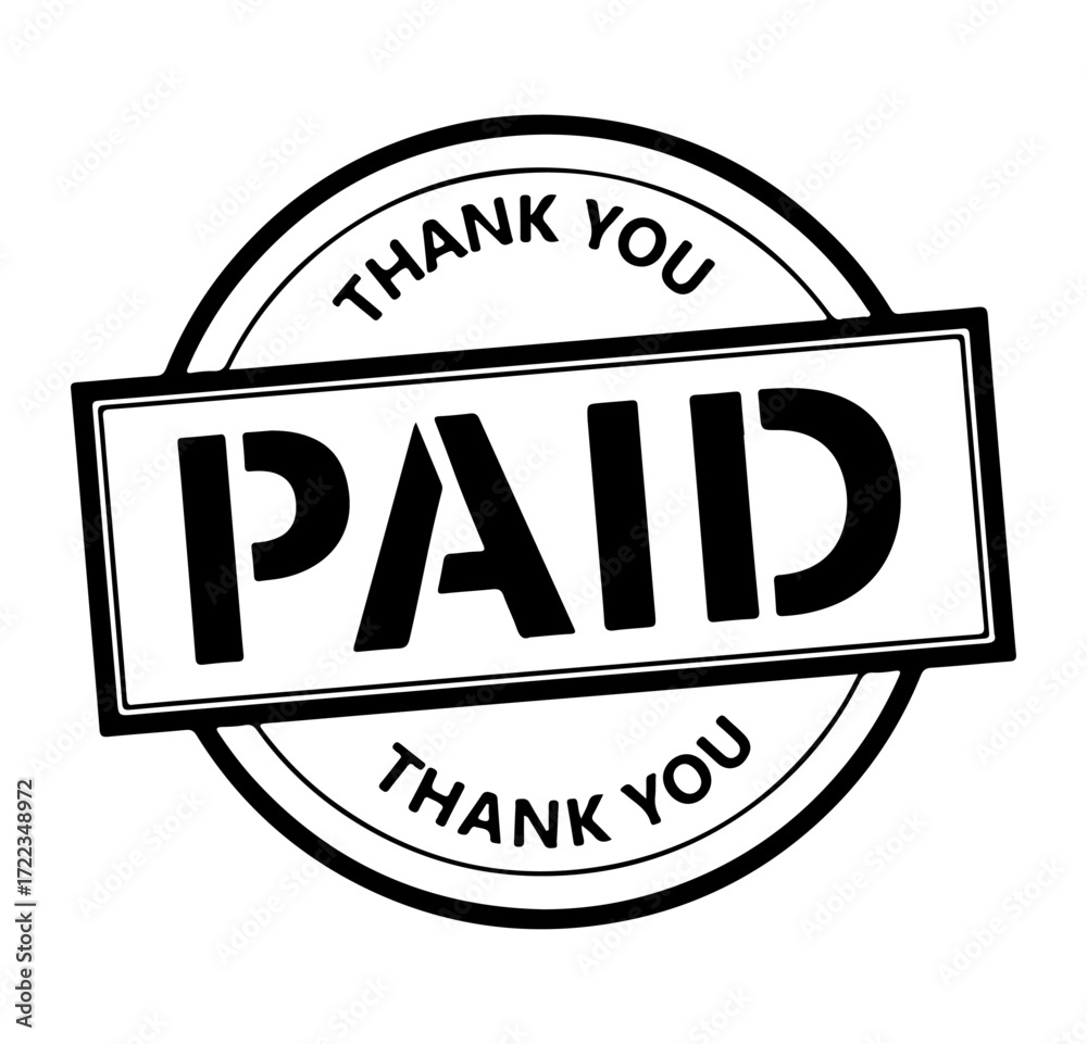 Fototapeta premium Black Paid Stamp Vector Icon