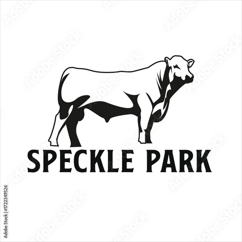 Vector art of speckle park bull logo