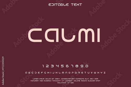 Modern minimalist font design with letters numbers and symbols