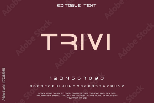 Modern sans serif font alphabet and numbers on a dark background