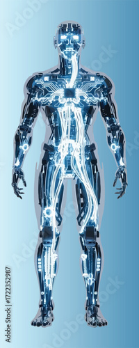 Futuristic Humanoid Robot With Visible Circuitry android.
