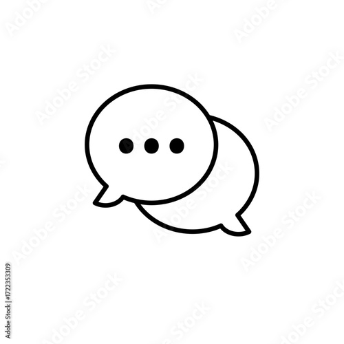 Conversation and Communication Simple Dialogue Bubble Icon for Social Media and Messaging Concepts