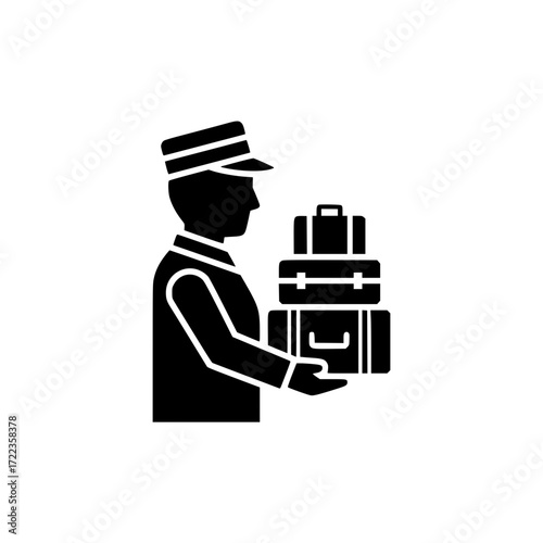 Bellboy with Luggage Icon