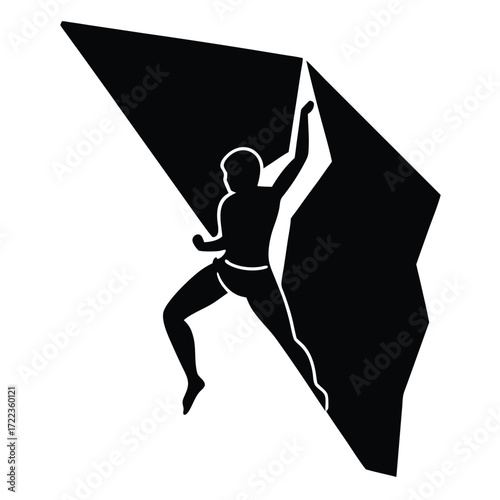 rock climbing vector icon