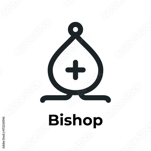 Bishop Logo Design Simple, Clean, and Modern Icon