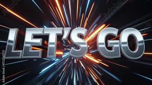 Futuristic 'Let's Go' Animation | Modern Arcade Gaming Background