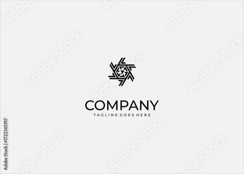 Abstract geometric star pattern mandala tribal symbol hexagon shape optical illusion symmetry modern design vector illustration decorative art.
