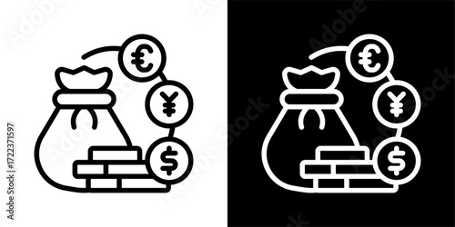 Currency icon of a flat style vector 