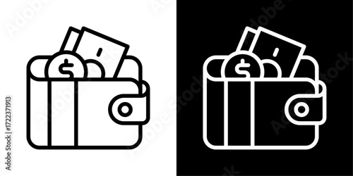 Wallet icon of a flat style vector 
