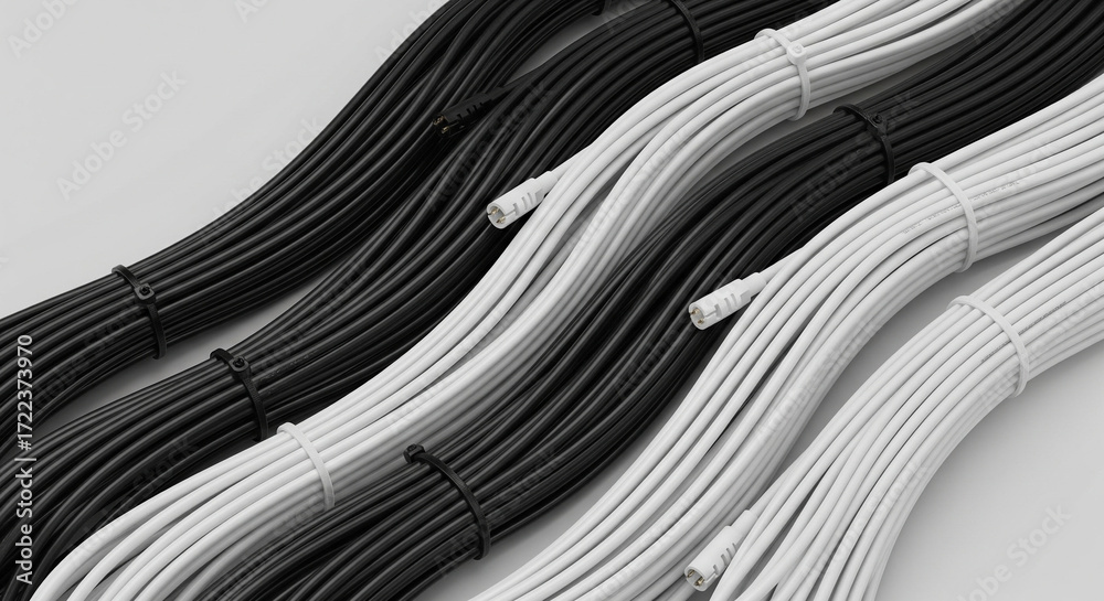 Obraz premium thick and durable black and white cable