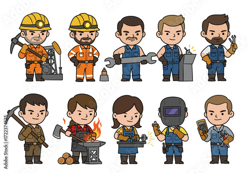 Diverse Skilled Workers in Various Trades.