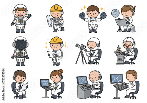 Diverse Space Exploration Team Members.