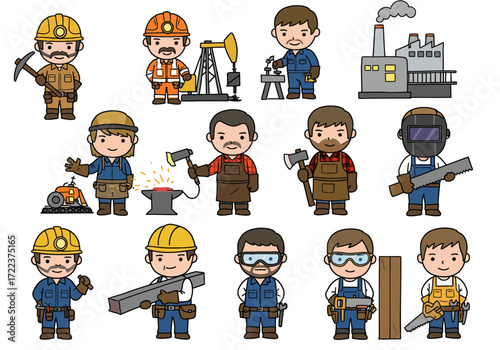 Various Industrial Workers and Professions.